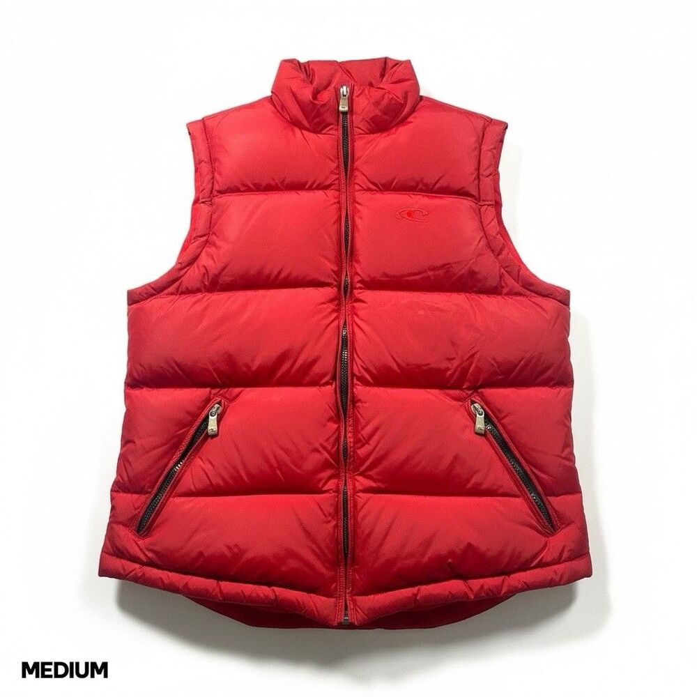 Vintage Y2K O'Neill Goose Down Puffer Vest Womens MED Full Zip Insulated Pockets